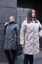 Жіноче зимове пальто великих розмірів М-1152, розміри 46-60, фото 3