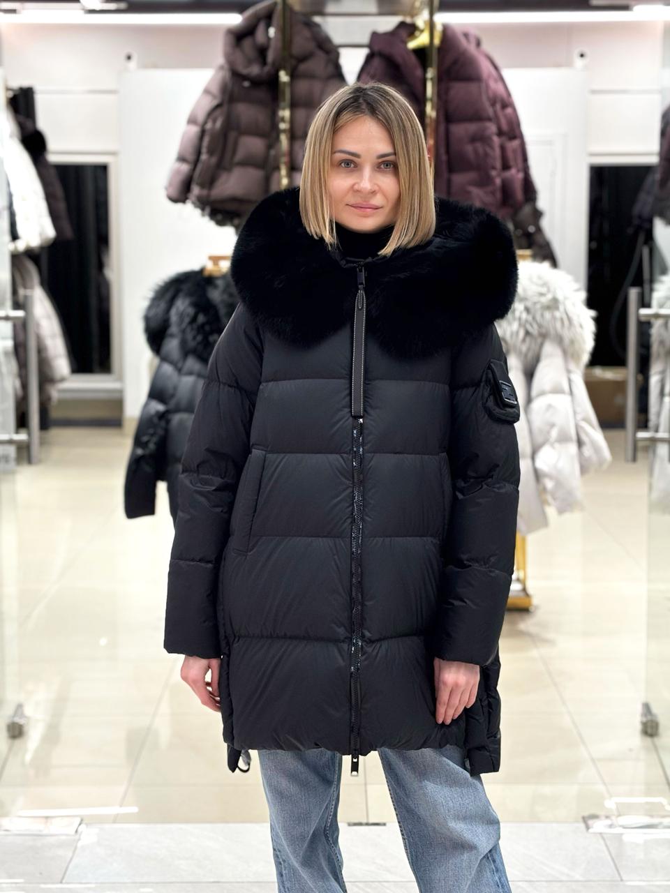 Пуховик жіночий Chanevia 25525 BLACK, фото 1