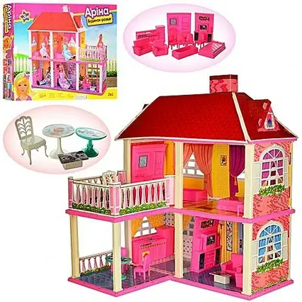 Дитячий іграшковий будиночок з меблями та аксесуарами (2 поверхи, 5 кімнат, арт. 6980)