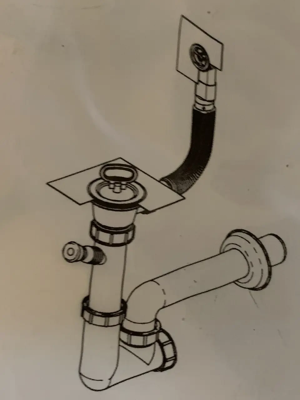 Сифон прямоточний LbPlast з ревізією для кухонної мийки, умивальника в наявності