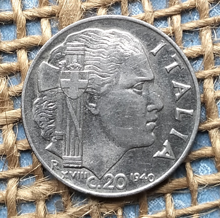 20 чентезимо 1940 року. Iталiя, фото 1