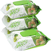 Вологі серветки ТМ SLEEPY APPLE 120 штук з клапаном, 21 х 15 см