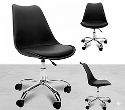 Сучасне крісло для комп'ютера, крісло для дому на колесах Bonro Чорне