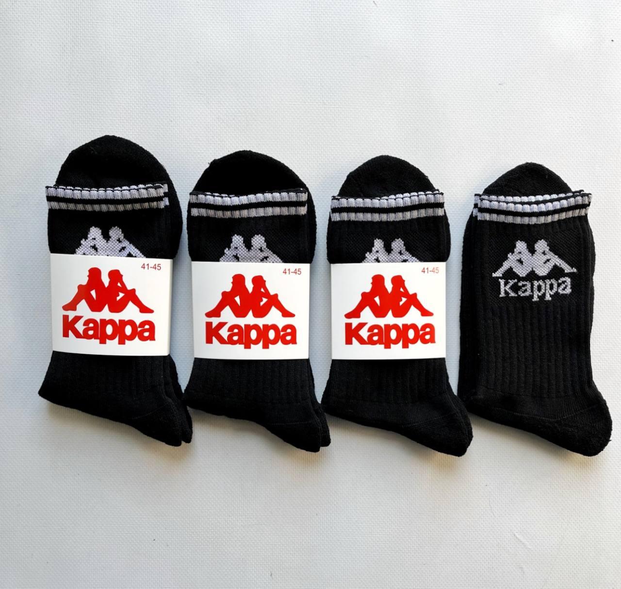 Шкарпетки чоловічі 12 пар зимові махрова стопа бавовна Kappa Туреччина розмір 41-45 чорні