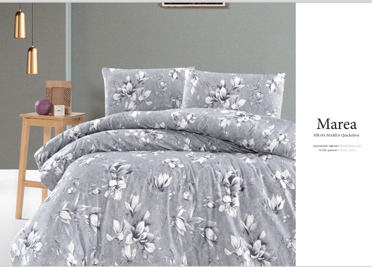 Постільна білизна Altinbasak з простирадлом на гумці євро розмір Marea, фото 1