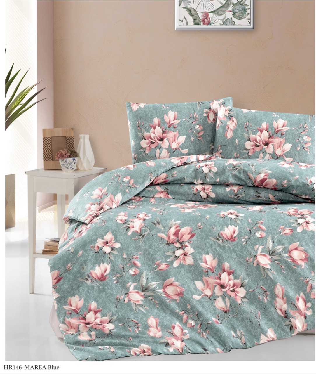 Постільна білизна Altinbasak  євро розмір ранфорс Marea blue, фото 1