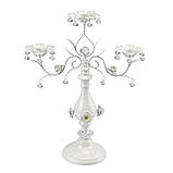 Свічник на 3 свічки з кристалами висотою 50 см - витончений канделябр для декору та весілля, фото 2