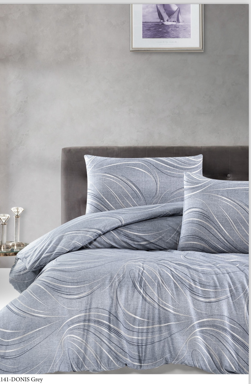 Постільна білизна Altinbasak  євро розмір ранфорс Donis grey, фото 1
