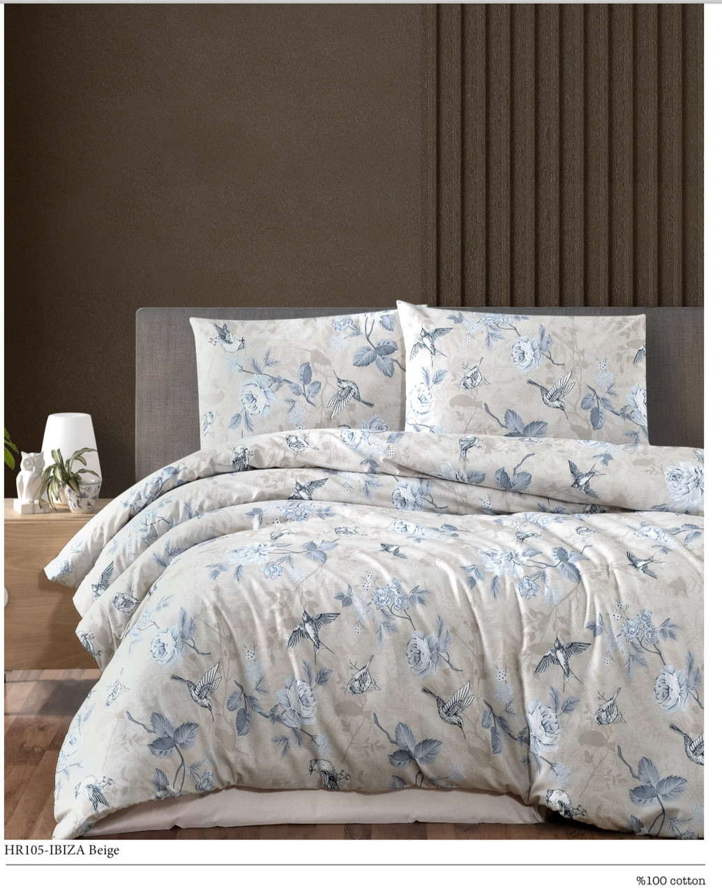 Постільна білизна Altinbasak  євро розмір ранфорс Ibiza beige, фото 1