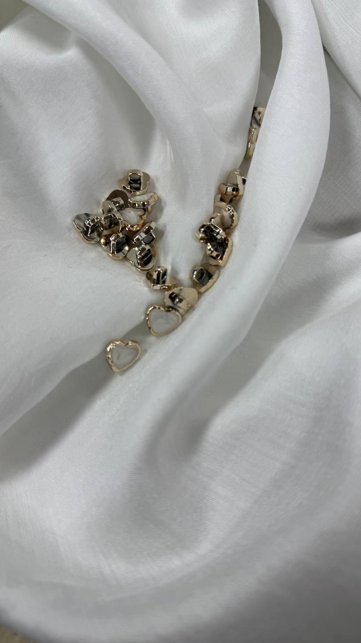 Ґудзики на ніжці, сердечко біле, фото 1