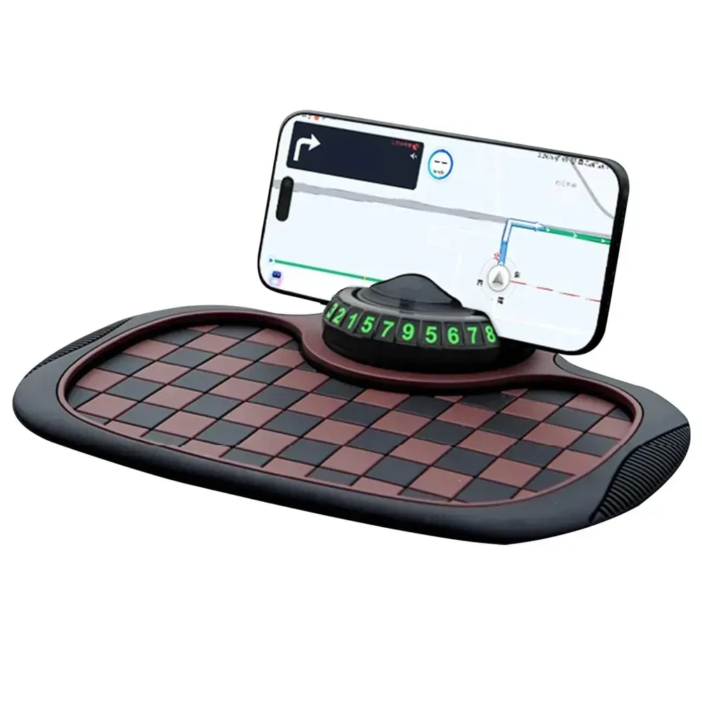 Килимок нековзний для автомобіля з табличкою паркінгу та тримачем телефона AND 5238, фото 1