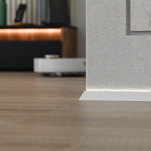 Мініплінтус алюмінієвий МПА-302 під LED-підсвітку, серія «Тінлайн», 2600 мм ,білий