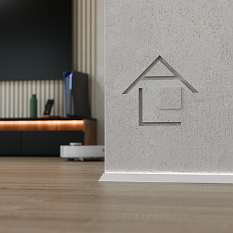 Мініплінтус МПА-302 під LED-підсвітку, серія «Тінлайн», 2600мм білий, фото 2