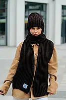 Зимовий в'язаний комплект Ульяна 901-012 коричневий