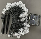 Світлодіодна гірлянда Light Bubble Ball на сонячній батареї 32 метри 300 світлодіодів теплий білий, фото 2