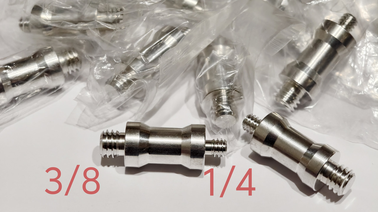 Перехідник для студійного обладнання. Зовнішній, різьба 1/4" на 3/8", фото 1