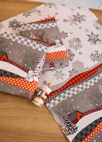 Набір новорічних лляних кухонних рушників Сніговик (10 штук в упаковці) 33х75 см