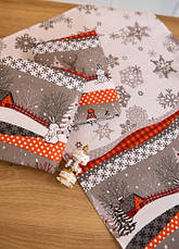 Набір новорічних лляних кухонних рушників Сніговик (10 штук в упаковці) 40х75 см, фото 4