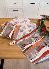 Набір новорічних лляних кухонних рушників Сніговик (10 штук в упаковці) 33х75 см, фото 2