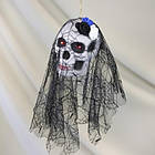 Декор ЧОРНИЙ підвісний череп Діва в монтильї