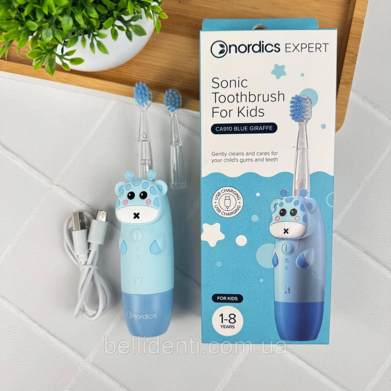 Звукова щітка від 1 до 8 років Nordics CA910 USB Жираф (блакитна)