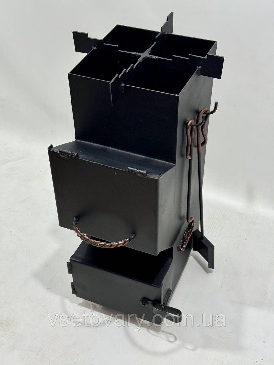 Турбопічка дров'яна пічка туристична 25х25 см 3 мм, фото 1