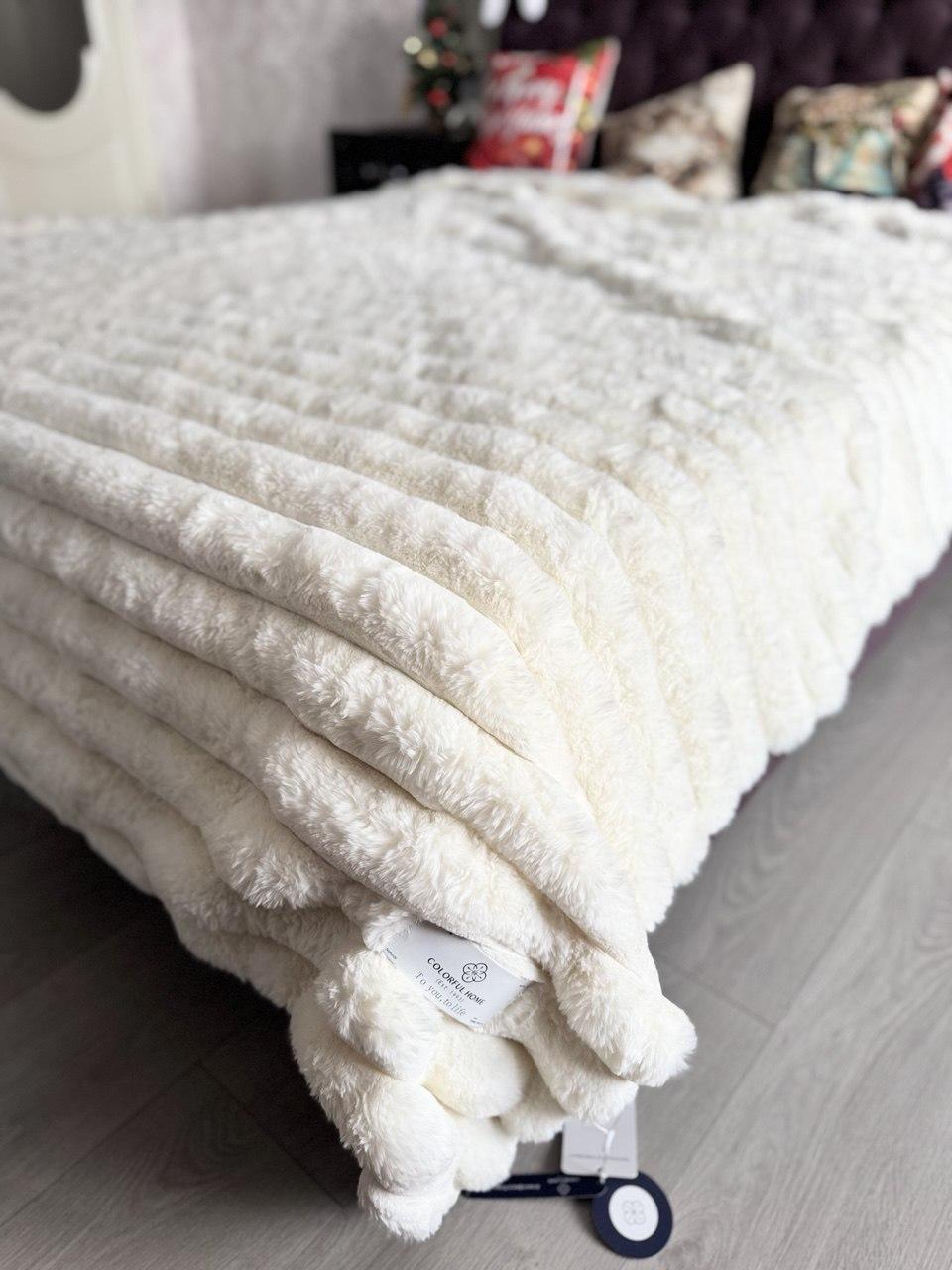 Покривало зі штучного хутра класса Люкс "Шиншила-шарпея" 200*230, фото 1