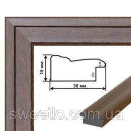 Багетна рамка для картин Рельєфне темне дерево, фото 1