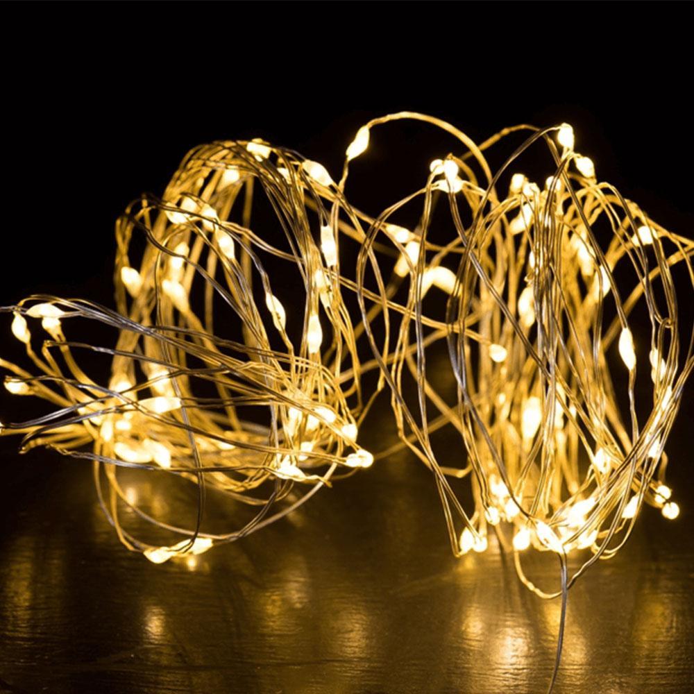 Світлодіодна новорічна гірлянда нитка краплі роси дріт 20 LED на батарейках 2 м теплий білий AND SF-33 Jw, фото 1