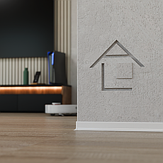 Плінтус накладний алюмінієвий АСП-40, 40х12х2600мм, білий, фото 2