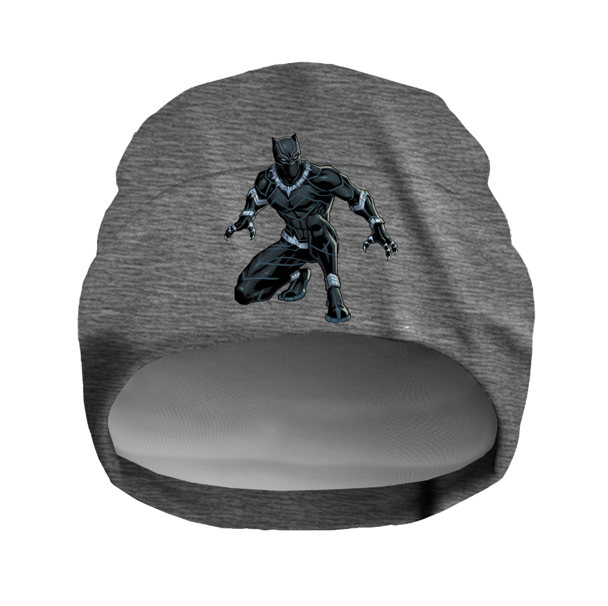 Шапка біні "Чорна Пантера Марвел" унісекс з принтом ВСІ розміри, фото 1