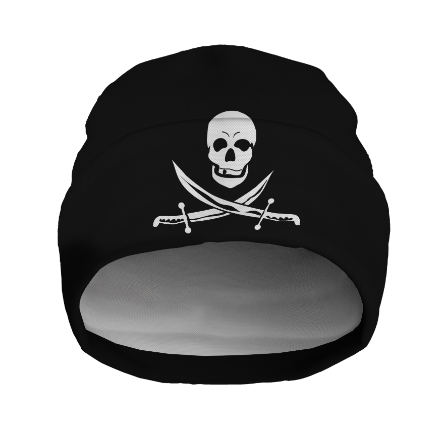 Шапка біні "Череп з мечами символ пірата" унісекс з принтом ВСІ розміри, фото 1