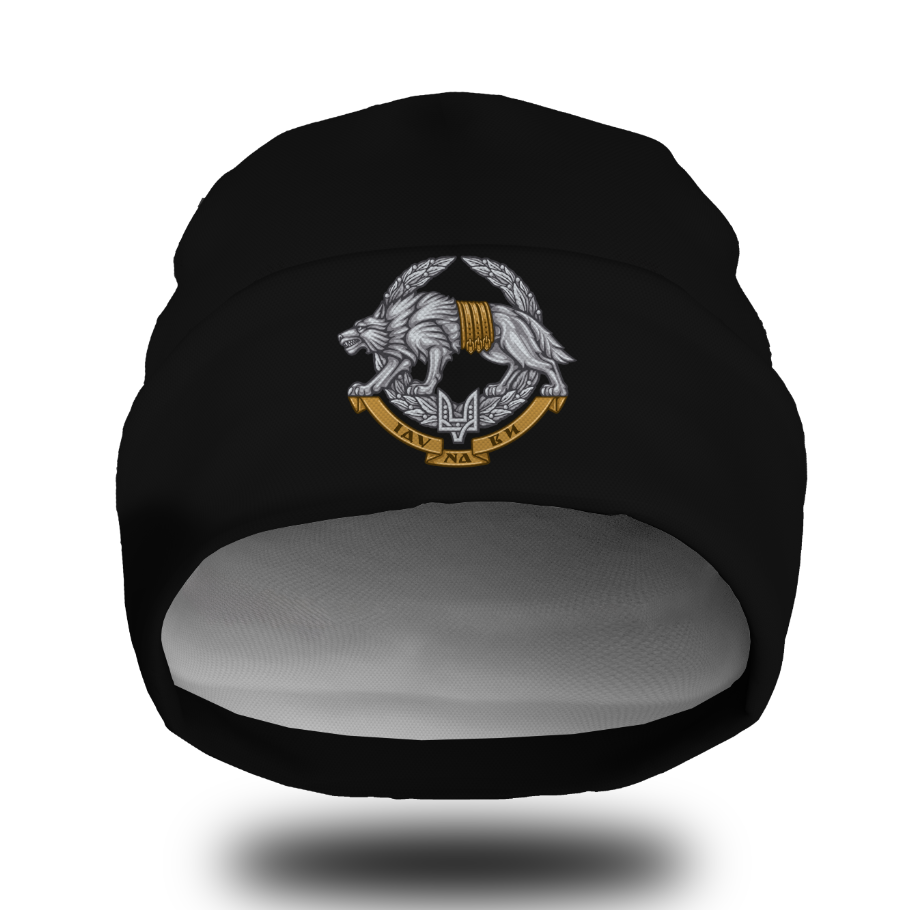 Шапка біні "Тризуб герб України емблема знак ЗСУ ССО" унісекс з принтом ВСІ розміри, фото 1