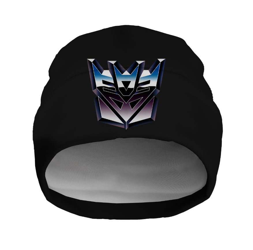 Шапка біні "Трансформери лого емблема" унісекс з принтом ВСІ розміри, фото 1