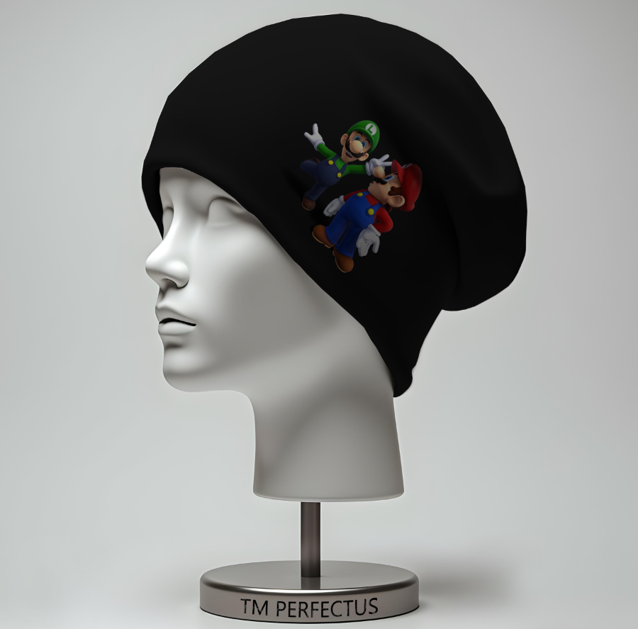 Шапка біні "Супер Маріо гра" унісекс з принтом ВСІ розміри, фото 1