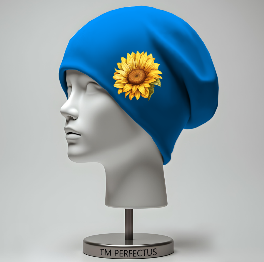 Шапка біні "Соняшник сонях гарна ніжна квітка" унісекс з принтом ВСІ розміри, фото 1