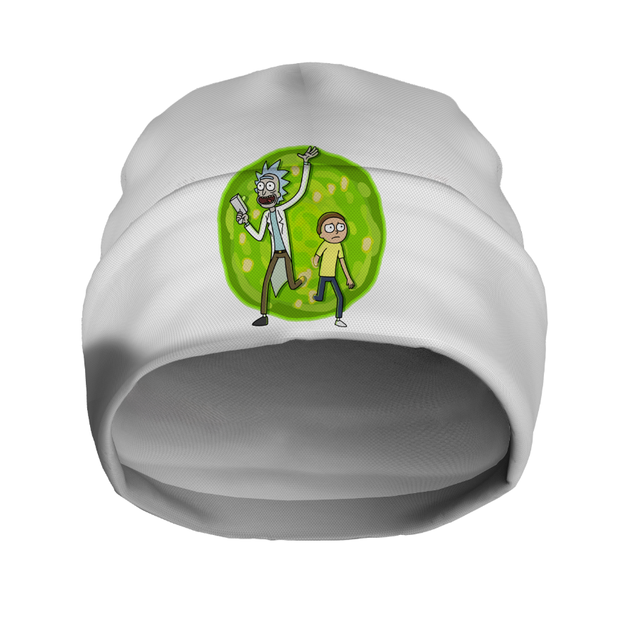 Шапка біні "Рік і Морті мультик" унісекс з принтом ВСІ розміри, фото 1