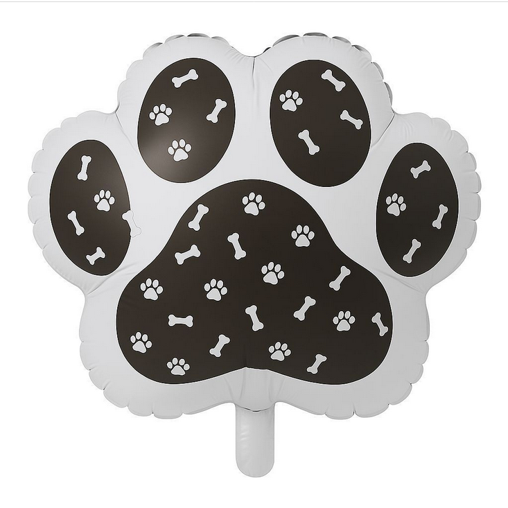 Фольгована кулька "Собача лапа, чорна", 49х50 см. (Китай), фото 1