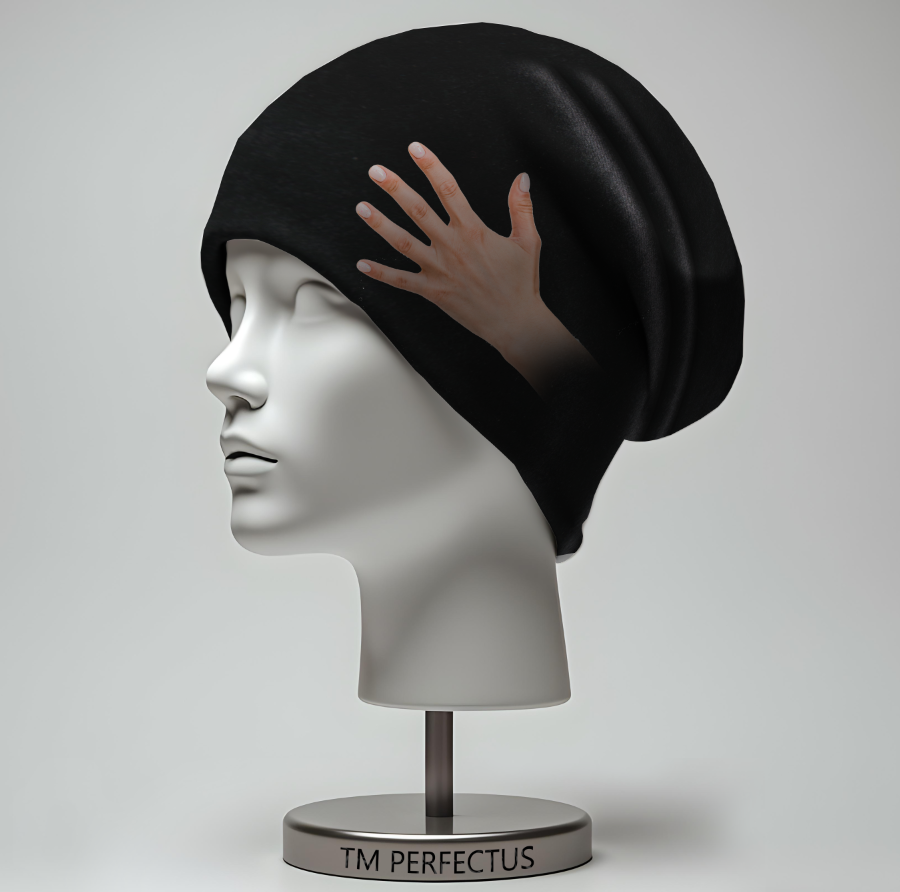 Шапка біні "Прикол з рукою людини" унісекс з принтом ВСІ розміри, фото 1