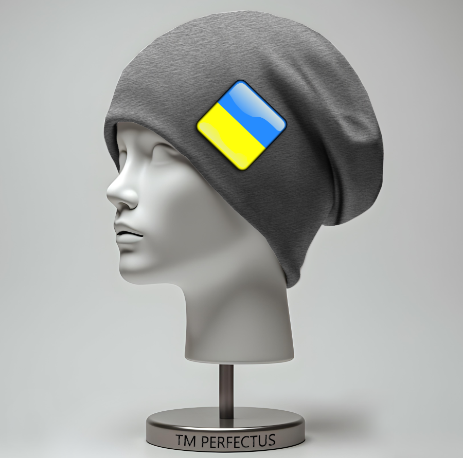 Шапка біні "Прапор України арт 3" унісекс з принтом ВСІ розміри, фото 1