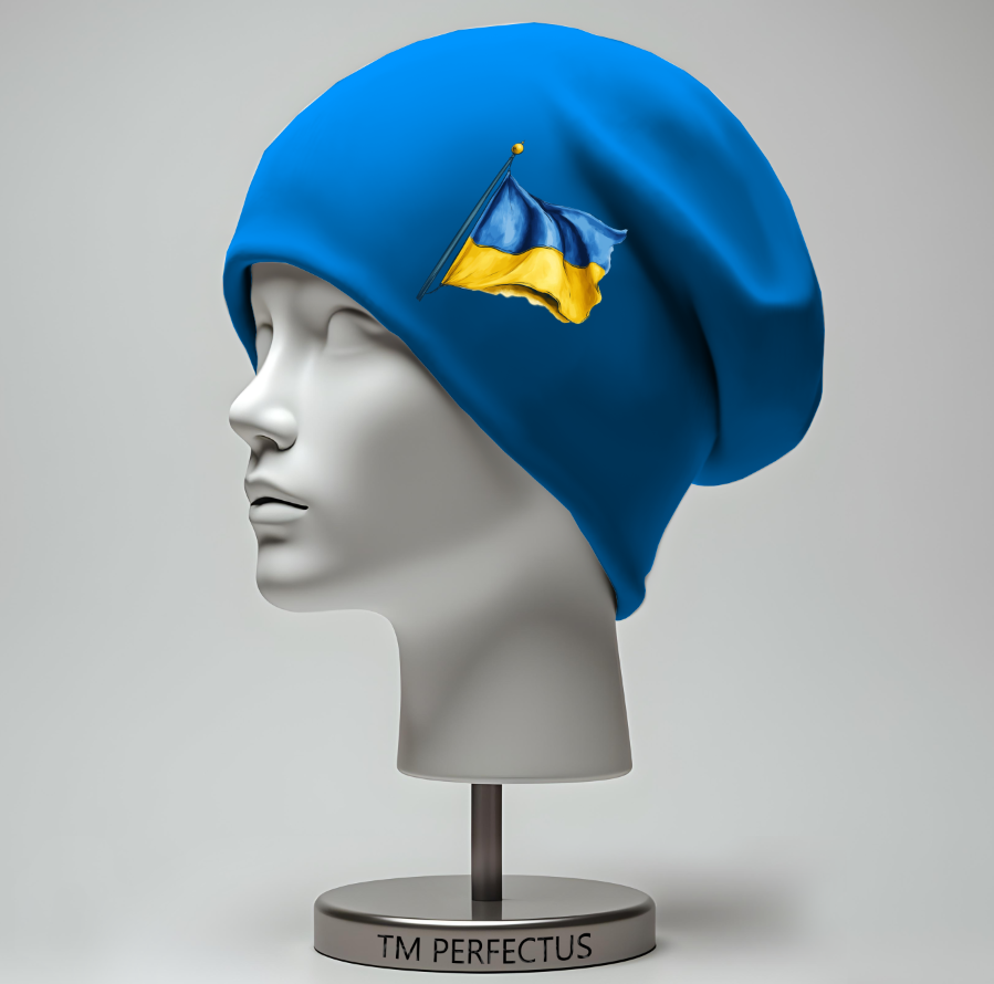 Шапка біні "Прапор України арт 1" унісекс з принтом ВСІ розміри, фото 1