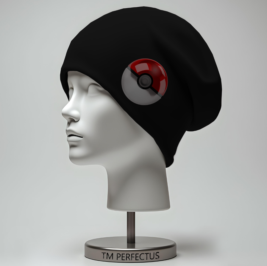 Шапка біні "Покемон покебол гра лого" унісекс з принтом ВСІ розміри, фото 1