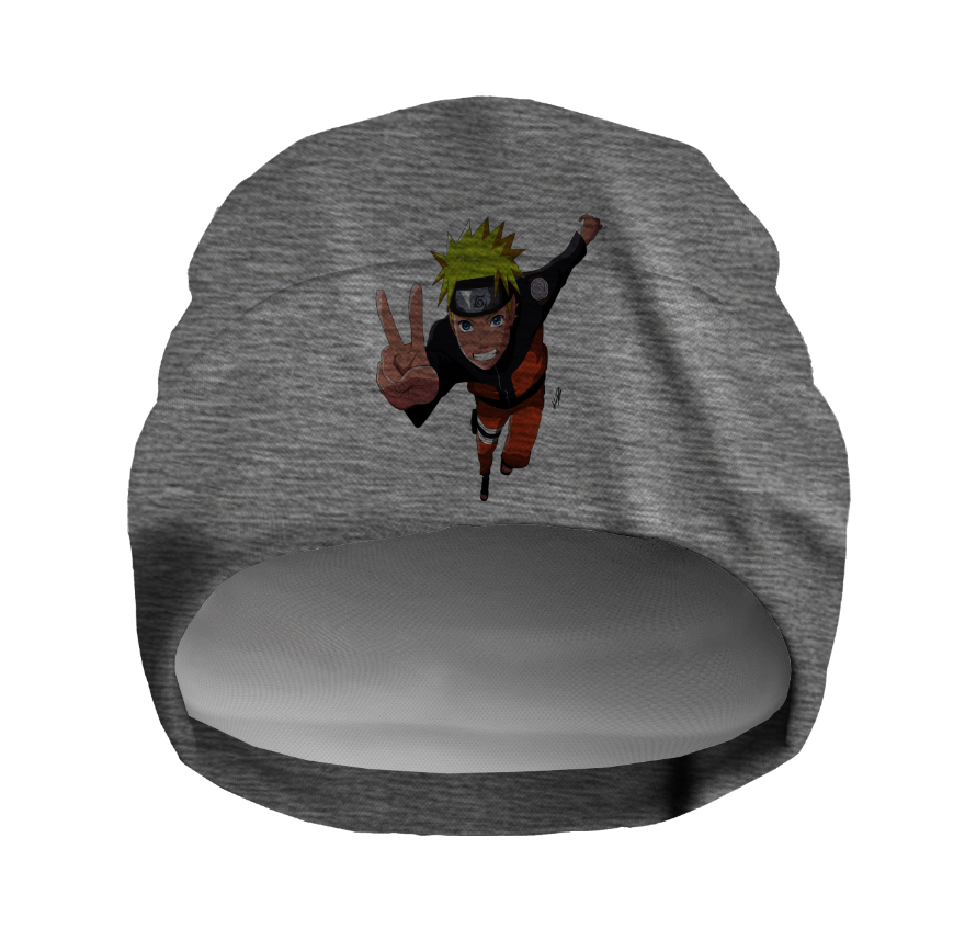 Шапка біні "Наруто аніме емблема лого 3" унісекс з принтом ВСІ розміри, фото 1