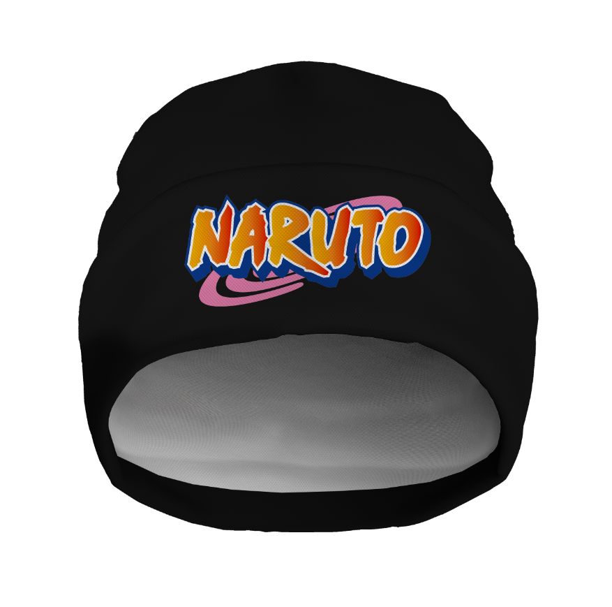 Шапка біні "Наруто аніме емблема лого 1" унісекс з принтом ВСІ розміри, фото 1