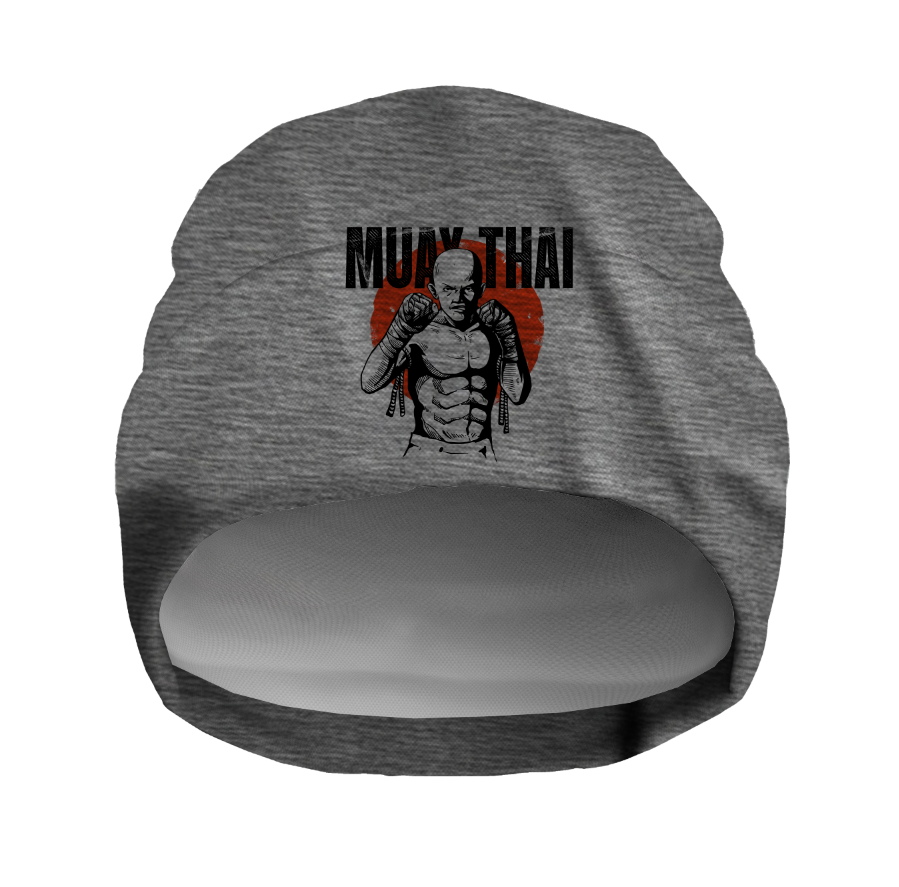 Шапка біні "Муай тай тайський бокс спорт арт емблема знак символ" унісекс з принтом ВСІ розміри, фото 1