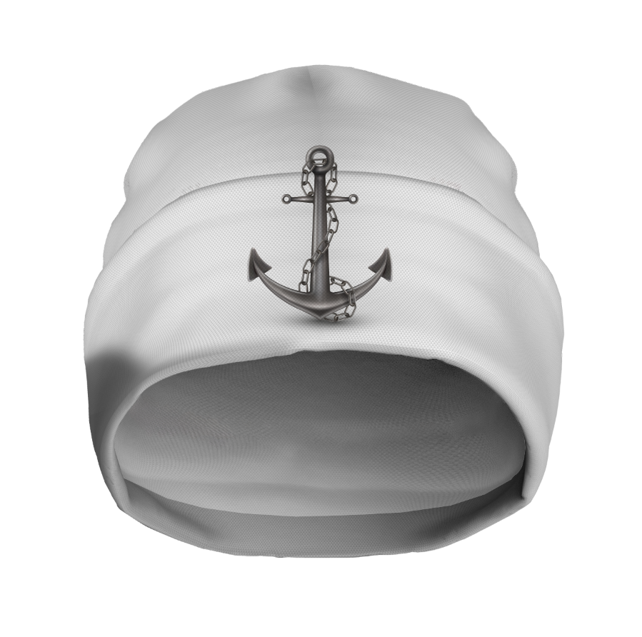 Шапка біні "Морський якір" унісекс з принтом ВСІ розміри, фото 1