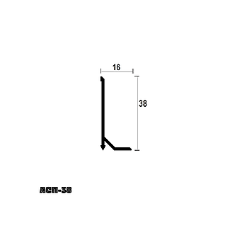 Плінтус накладний висотою 38мм АСП-38 "Стріла" анодований срібло, фото 3