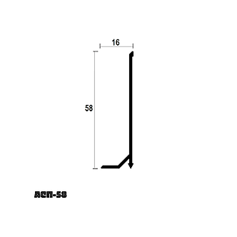 Плінтус накладний висотою 58мм АСП-58 "Стріла" білий, фото 3