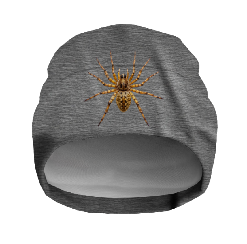 Шапка біні "З павуком" унісекс з принтом ВСІ розміри, фото 1