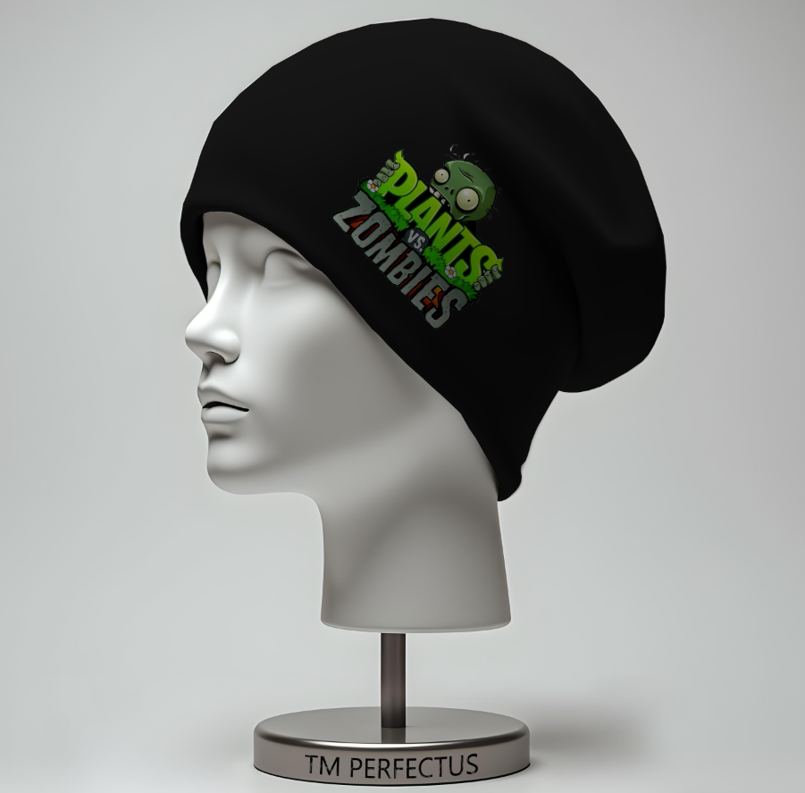 Шапка біні "Зомбі проти рослин гра" унісекс з принтом ВСІ розміри, фото 1